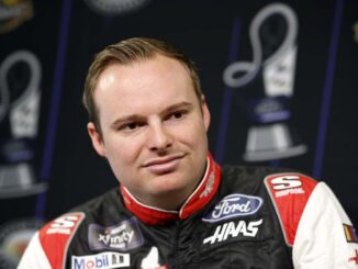 Cole Custer, driver of the #00 Haas Automation Ford, speaks to the media during the NASCAR Championship Media Day at Phoenix Raceway on November 02, 2023 in Avondale, Arizona. (Photo by Sean Gardner/Getty Images)