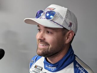 Ricky Stenhouse Jr. meets with the media Saturday at Charlotte Motor Speedway. (Photo: Greg Engle)